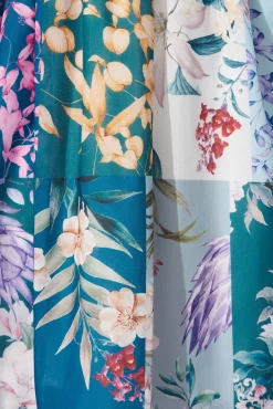 Fashion Lynette Midi Dress In Dark Green Patch Floral Dresses|Casual