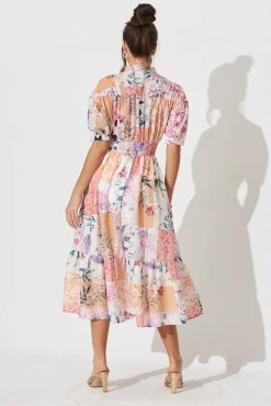 Discount Lynette Midi Dress In Rust Patch Floral Dresses|Casual