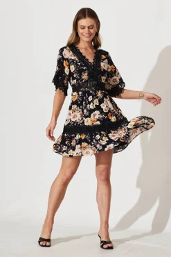 Sale Macca Dress In Ink With Rust Floral Dresses|Casual