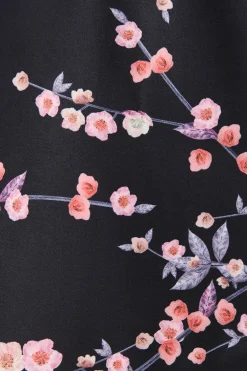 Outlet Maddison Shirt Dress In Black With Cherry Blossom Dresses|Casual