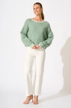 Best Maggie Knit in Sage Marle Wool Blend Knitwear|Knitwear