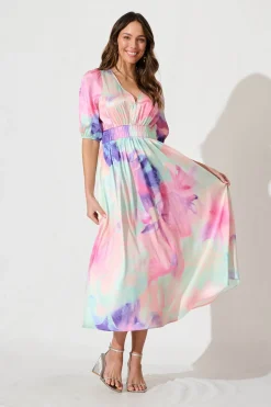 Discount Magnetism Maxi Dress In Pastel Watercolour Floral Dresses|Cocktail