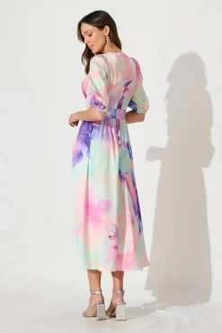 Discount Magnetism Maxi Dress In Pastel Watercolour Floral Dresses|Cocktail