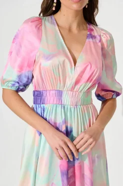 Discount Magnetism Maxi Dress In Pastel Watercolour Floral Dresses|Cocktail