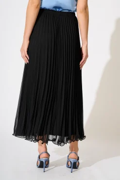 Discount Magnolia Maxi Pleat Skirt in Black Chiffon Bottoms|Skirts & Shorts