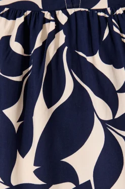 Discount Maila Top in Navy Leaf Tops|Casual