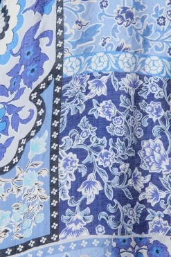 Sale Malhia Shirt Dress in Multi Blue Cotton Blend Dresses|Party