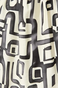 Clearance Manhattan Nights Dress in Black and White Geometric Print Dresses|Party