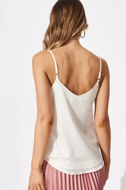 Hot Manthis Cami Top In Cream Satin Tops|Party & Occasion