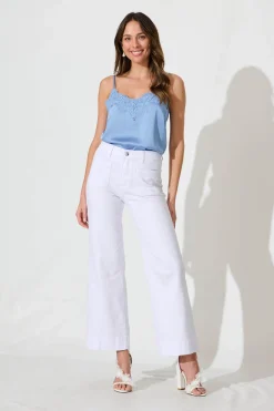 Discount Manthis Cami Top In Pale Blue Satin Tops|Party & Occasion