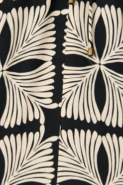 Fashion Marcy Top in Cream with Black Tile Print Tops