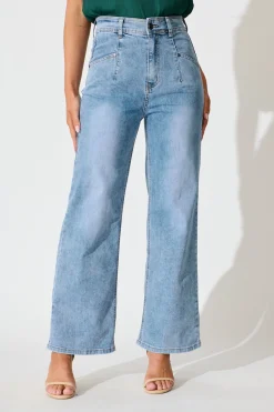 Hot Margaret High Rise Wide Leg Jean In Light Blue Denim Bottoms|Denim