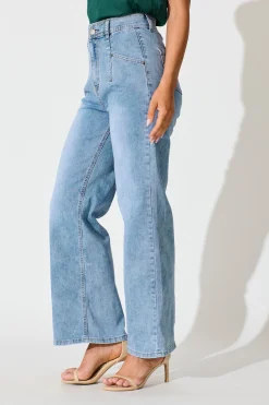 Hot Margaret High Rise Wide Leg Jean In Light Blue Denim Bottoms|Denim