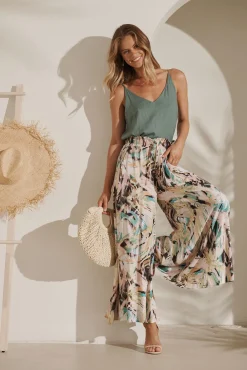 New Mariah Pant In Multi Brushstroke Print Bottoms|Pants