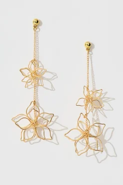 Sale Marisa Flower Drop Earrings In Gold Jewellery|Wedding Accessories