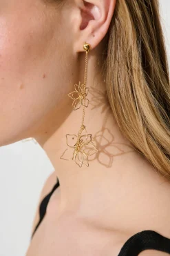 Sale Marisa Flower Drop Earrings In Gold Jewellery|Wedding Accessories