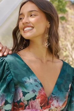 Sale Marisa Flower Drop Earrings In Gold Jewellery|Wedding Accessories