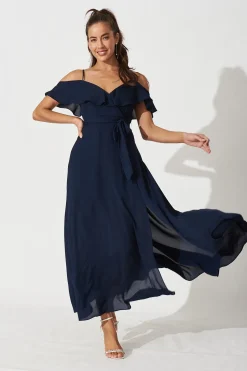 Hot Marit Maxi Dress In Navy Dresses|Formal