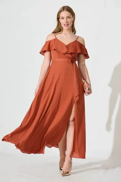 Best Marit Maxi Dress In Rust Dresses|Formal