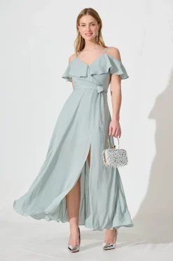 New Marit Maxi Dress In Sage Green Dresses|Formal