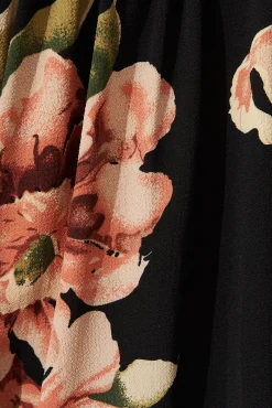 Sale Marliboo Mock Wrap Top In Black With Blush Floral Tops|Workwear