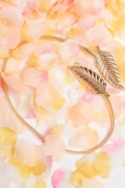 Clearance Melissa Leaf Stretch Belt In Gold Belts|Wedding Guest