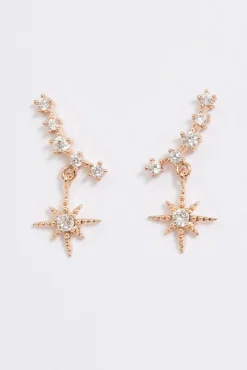 Best Memu Earrings In Rose Gold With Drop Star Jewellery|Hens Night