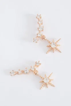Best Memu Earrings In Rose Gold With Drop Star Jewellery|Hens Night