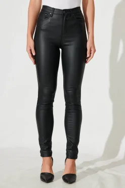 Clearance Merley Skinny Pants In Black Leatherette Bottoms|Pants