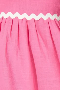 Online Miami Midi Dress In Pink With White Ric Rac Cotton Dresses|Casual