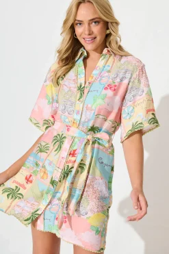 Outlet Miela Shirt Dress In Pastel Multi Dresses|Casual