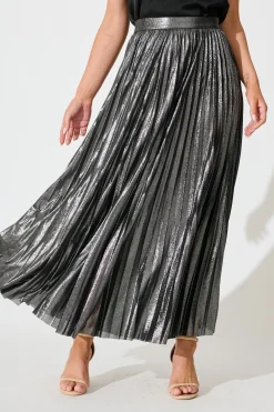 Online Milani Maxi Pleat Skirt in Silver Bottoms|Skirts & Shorts