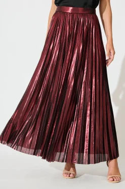Online Milani Maxi Pleat Skirt in Wine Bottoms|Skirts & Shorts