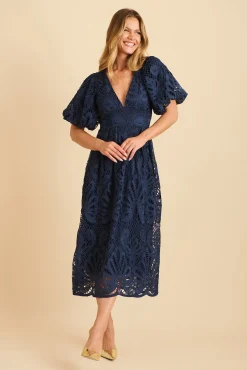 Outlet Millie Lace Maxi Dress In Navy Dresses|Formal