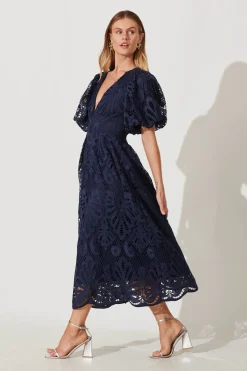 Outlet Millie Lace Maxi Dress In Navy Dresses|Formal