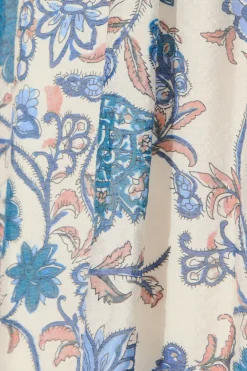 Discount Miren Midi Dress in White with Blue Floral Dresses|Casual
