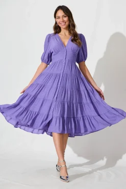 Hot Modica Midi Dress In Purple Dresses|Casual
