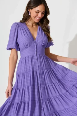 Hot Modica Midi Dress In Purple Dresses|Casual