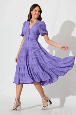 Hot Modica Midi Dress In Purple Dresses|Casual