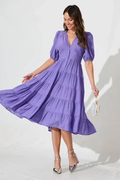 Hot Modica Midi Dress In Purple Dresses|Casual