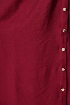 Hot Monday Muse Midi Shirt Dress in Wine Dresses|Workwear