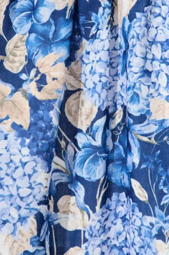 Outlet Nerina Maxi Shirt Dress in Navy Floral Linen Blend Engagement Party