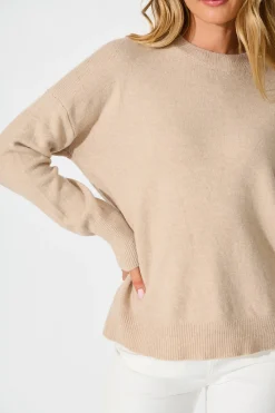 New Nessa Knit In Beige Wool Blend Knitwear|Knitwear