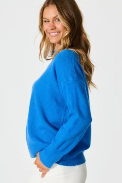 New Nessa Knit In Cobalt Wool Blend Knitwear|Knitwear