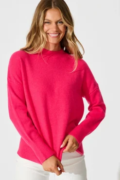 Fashion Nessa Knit In Magenta Wool Blend Knitwear|Knitwear