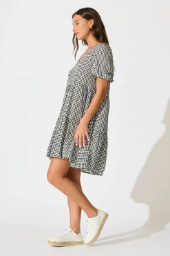 Fashion Neveen Smock Dress in Black Gingham Dresses|Casual