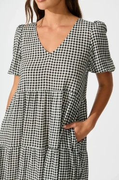 Fashion Neveen Smock Dress in Black Gingham Dresses|Casual