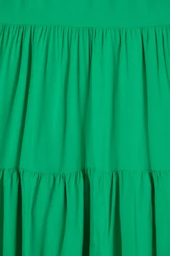 Fashion Nevi Tiered Midi Dress In Green Dresses|Casual