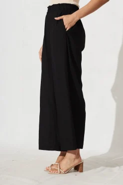 Discount Nicole Pant In Black Linen Blend Bottoms|Pants
