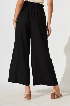 Discount Nicole Pant In Black Linen Blend Bottoms|Pants